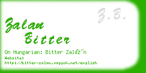 zalan bitter business card